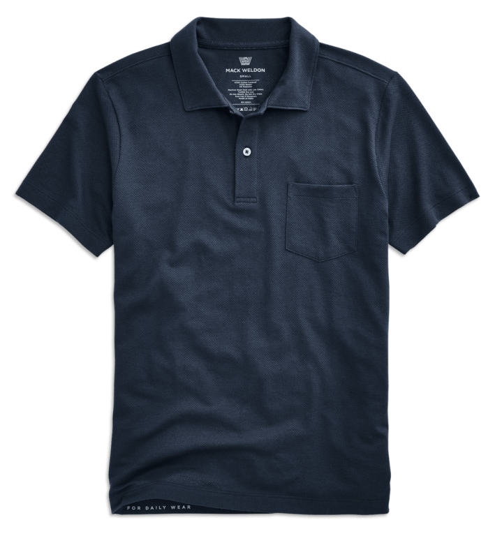 Mack Weldon Vesper Polo in total eclipse blue