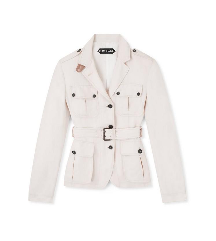 white safari jacket
