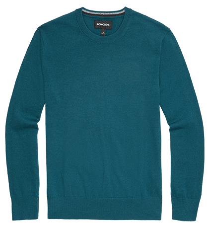 teal crew neck sweater