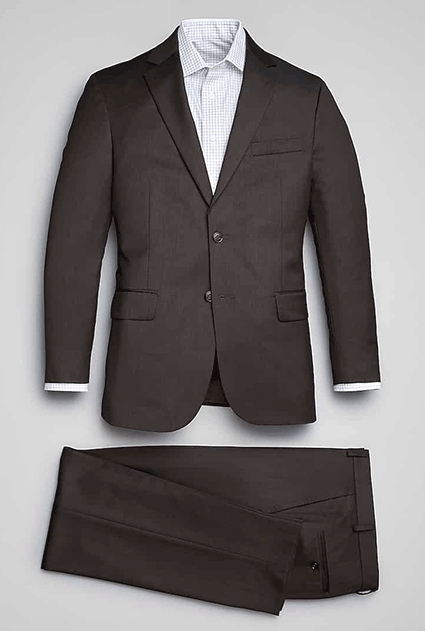 dark brown suit